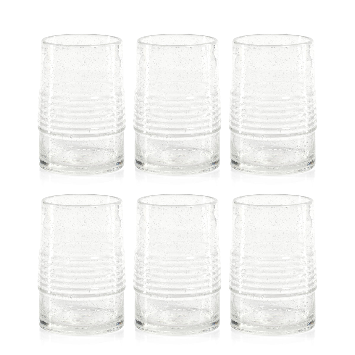 Zodax Langston Bubble Highball Glasses, Set of 6