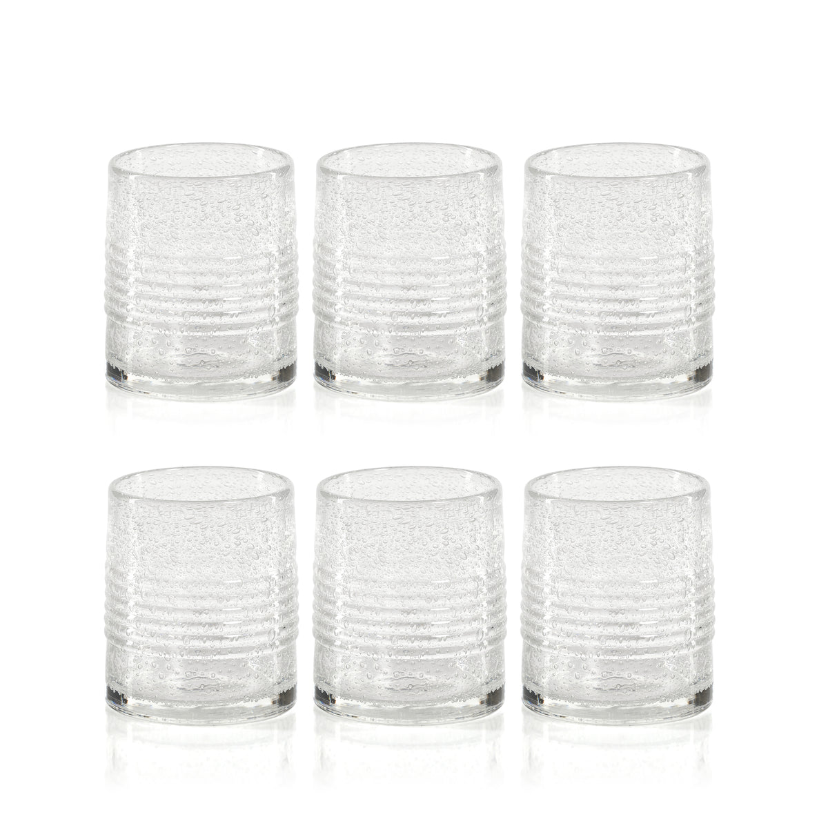 Zodax Langston Bubble Double Old Fashioned Glasses, Set of 6
