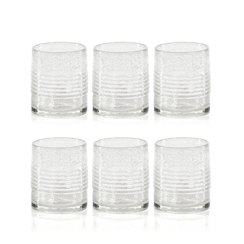 Zodax Langston Bubble Double Old Fashioned Glasses, Set of 6