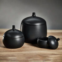 Zodax Cato 7.75-Inch Tall Ceramic Canister, Black