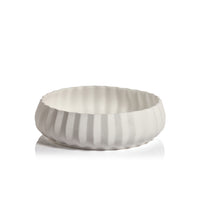 Zodax Chantria White Ceramic Bowl, 14"