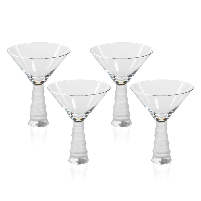 Zodax Terrell Bamboo Stem Martini Glasses, Set of 4