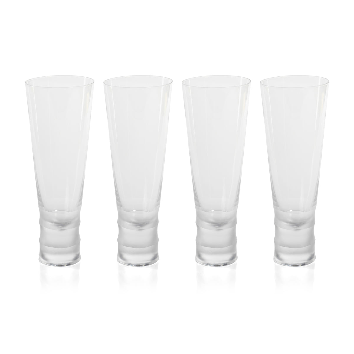 Zodax Terrell 4-Piece Bamboo Beer / All Purpose Glass Set