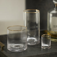 Zodax Optic Highball Glasses with Gold Rim, Set of 6