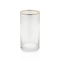 Zodax Optic Highball Glasses with Gold Rim, Set of 6