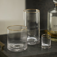 Zodax Optic Rock Glasses with Gold Rim, Set of 6