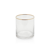 Zodax Optic Rock Glasses with Gold Rim, Set of 6