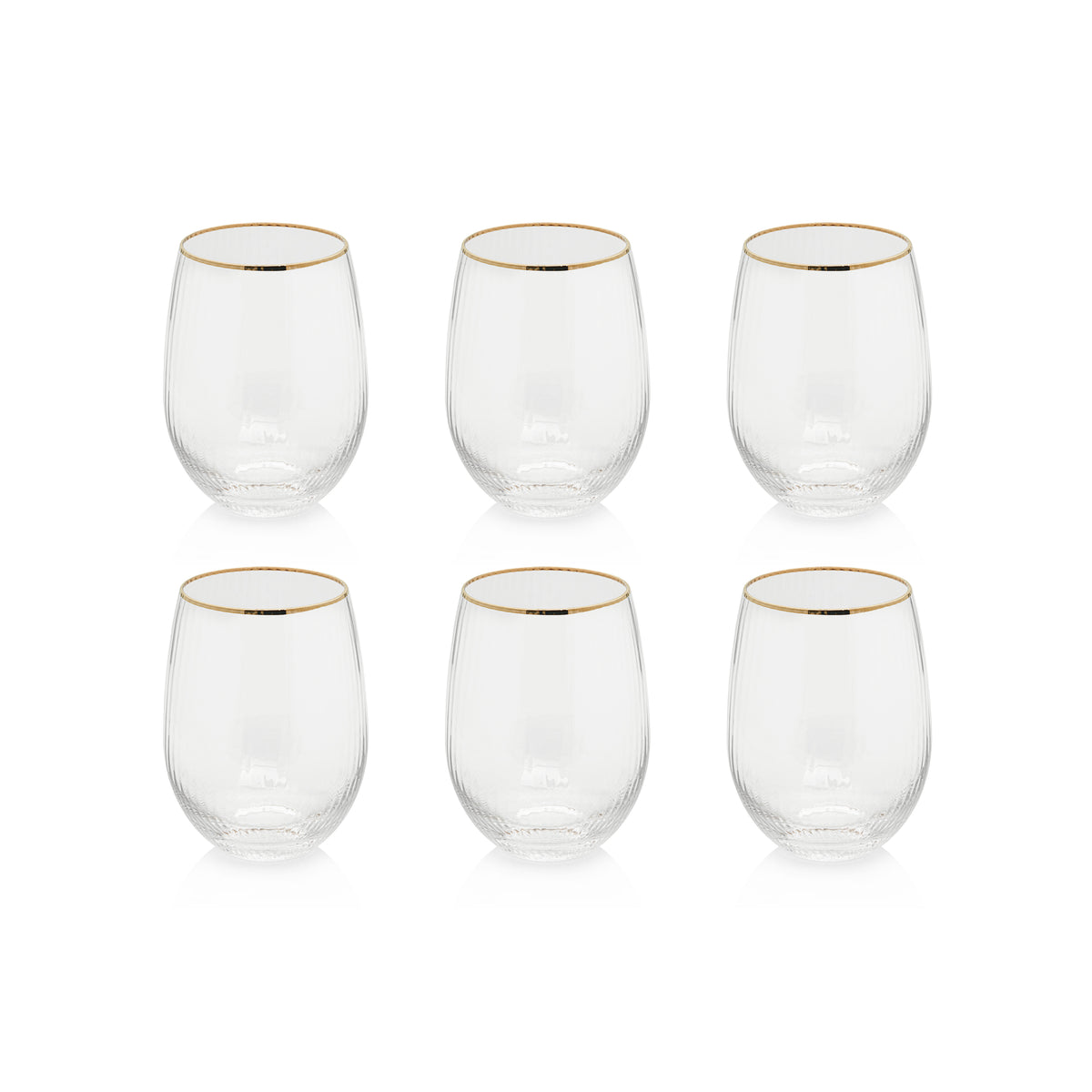 Zodax Optic Stemless All Purpose Glasses, Set of 6