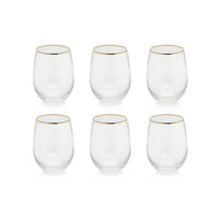 Zodax Optic Stemless All Purpose Glasses, Set of 6