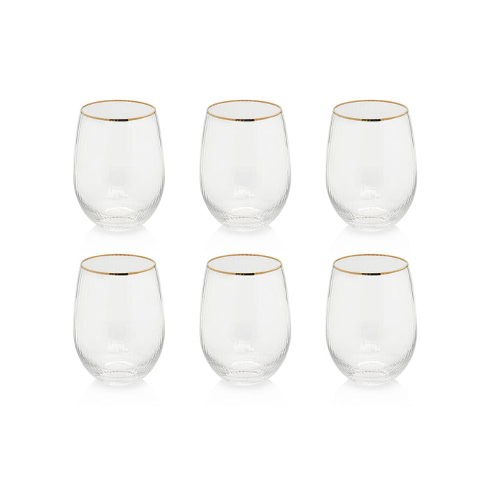 Zodax Optic Stemless All Purpose Glasses, Set of 6