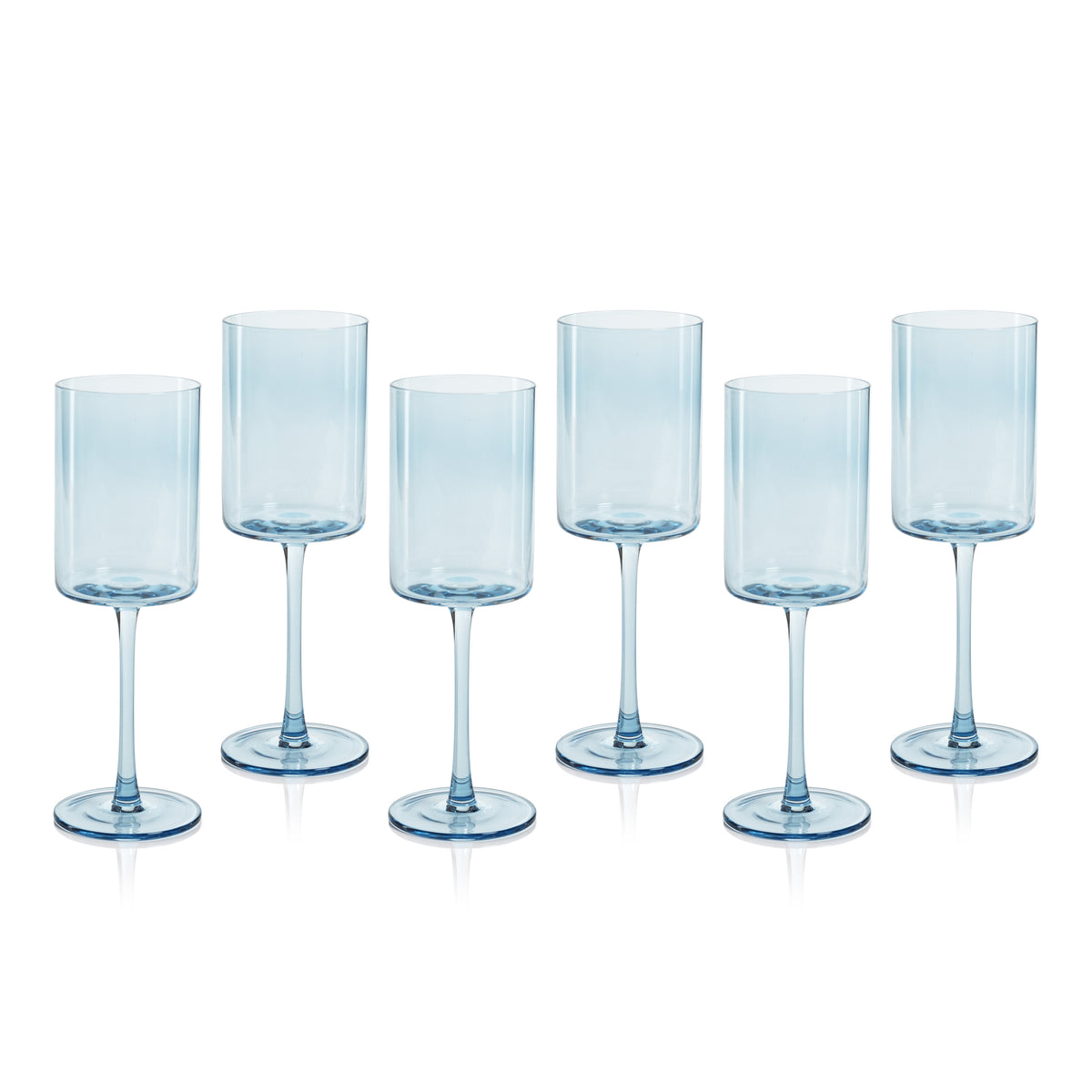 Zodax Foligno Wine Glasses, Light Blue, Set of 6