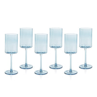 Zodax Foligno Wine Glasses, Light Blue, Set of 6