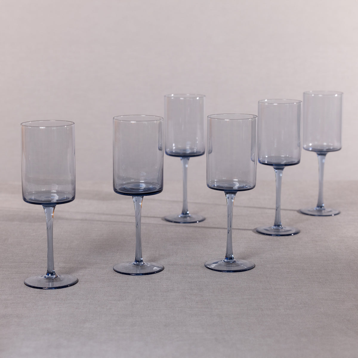Zodax Foligno Wine Glasses, Light Blue, Set of 6