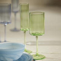 Zodax Foligno Wine Glasses, Light Green, Set of 6