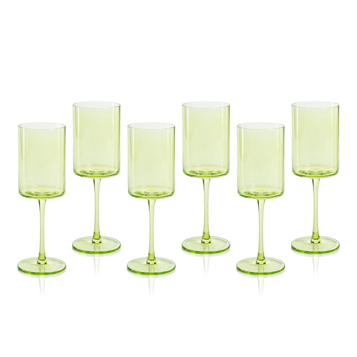 Zodax Foligno Wine Glasses, Light Green, Set of 6