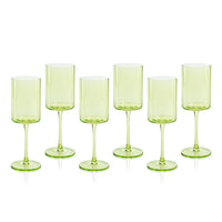 Zodax Foligno Wine Glasses, Light Green, Set of 6
