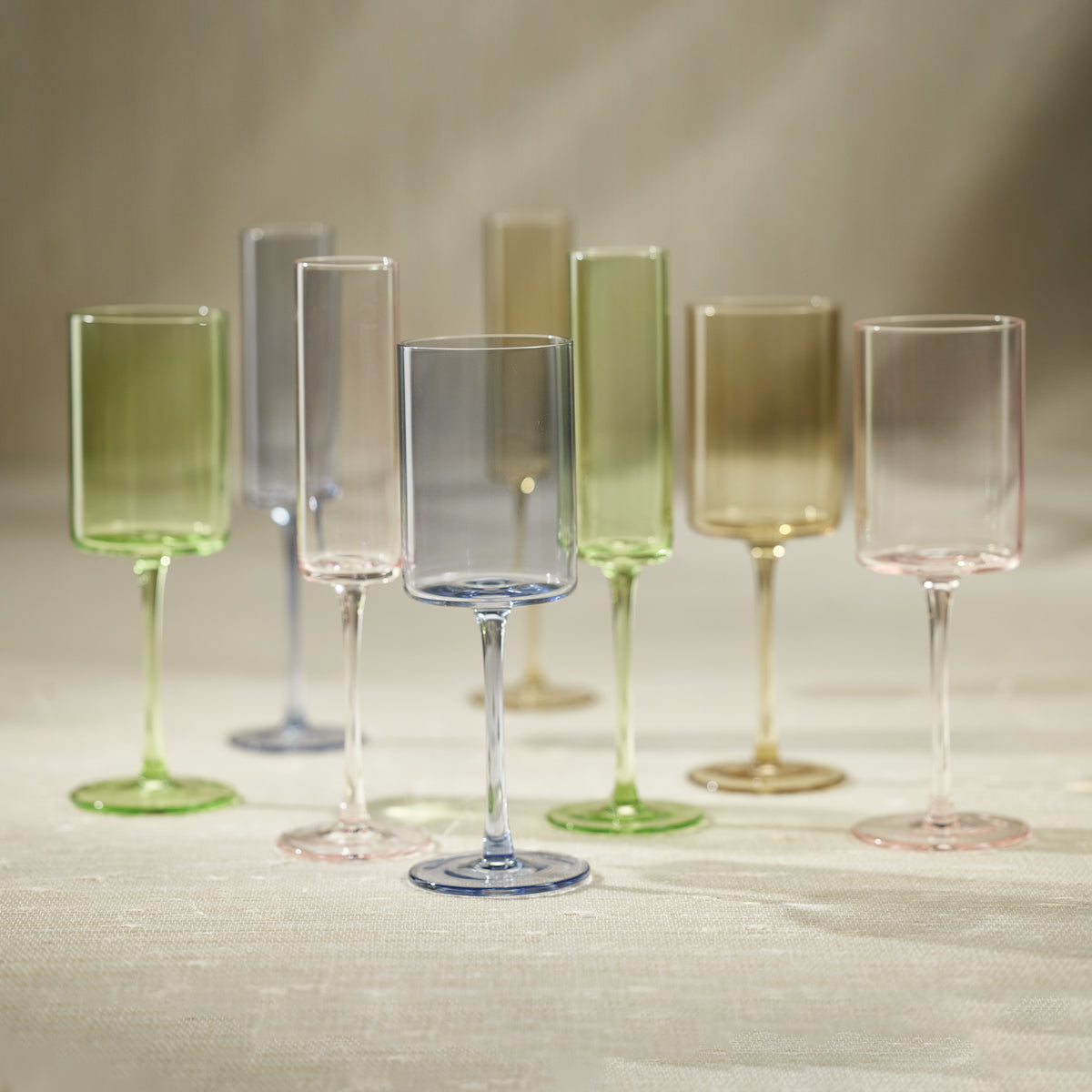Zodax Foligno Wine Glasses, Light Pink, Set of 6