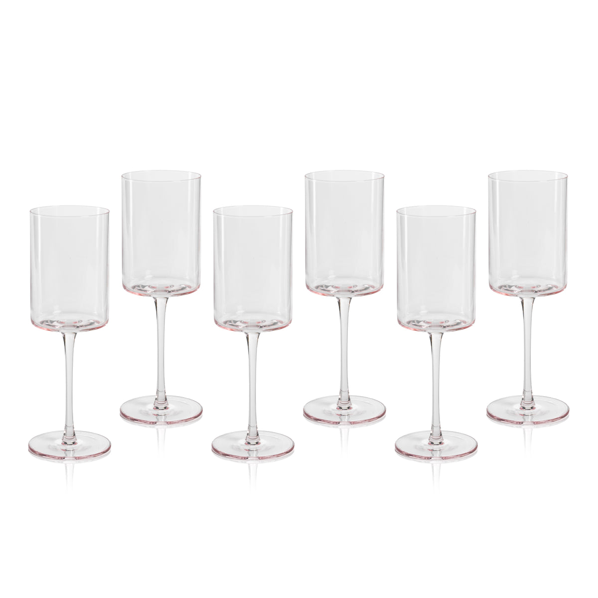 Zodax Foligno Wine Glasses, Light Pink, Set of 6