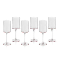Zodax Foligno Wine Glasses, Light Pink, Set of 6
