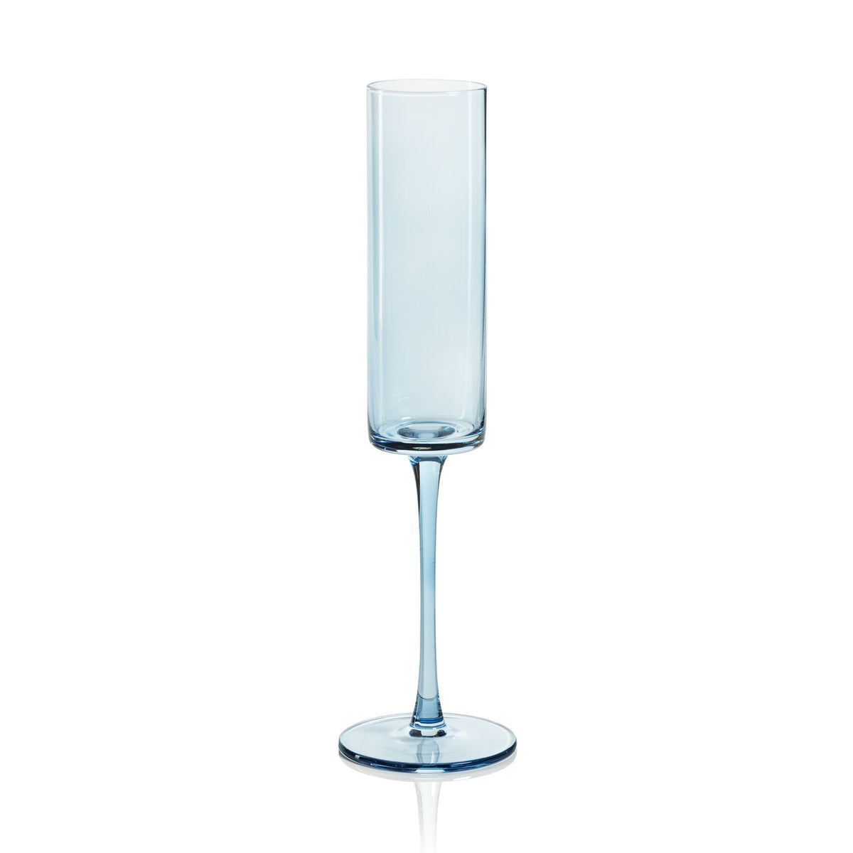 Zodax Foligno Champagne Flutes, Light Blue, Set of 6