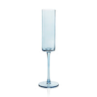 Zodax Foligno Champagne Flutes, Light Blue, Set of 6