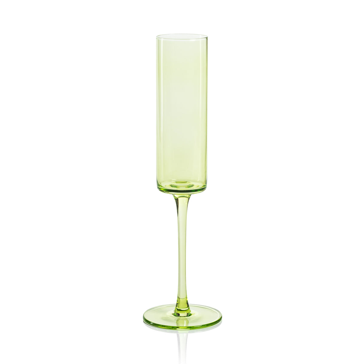 Zodax Foligno Champagne Flutes, Light Green, Set of 6