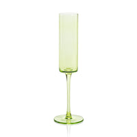 Zodax Foligno Champagne Flutes, Light Green, Set of 6