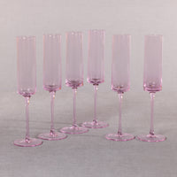 Zodax Foligno Champagne Flutes, Light Pink, Set of 6