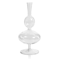 Zodax Lillee Glass Footed Vases, Double-5" x 11.25", Set of 2