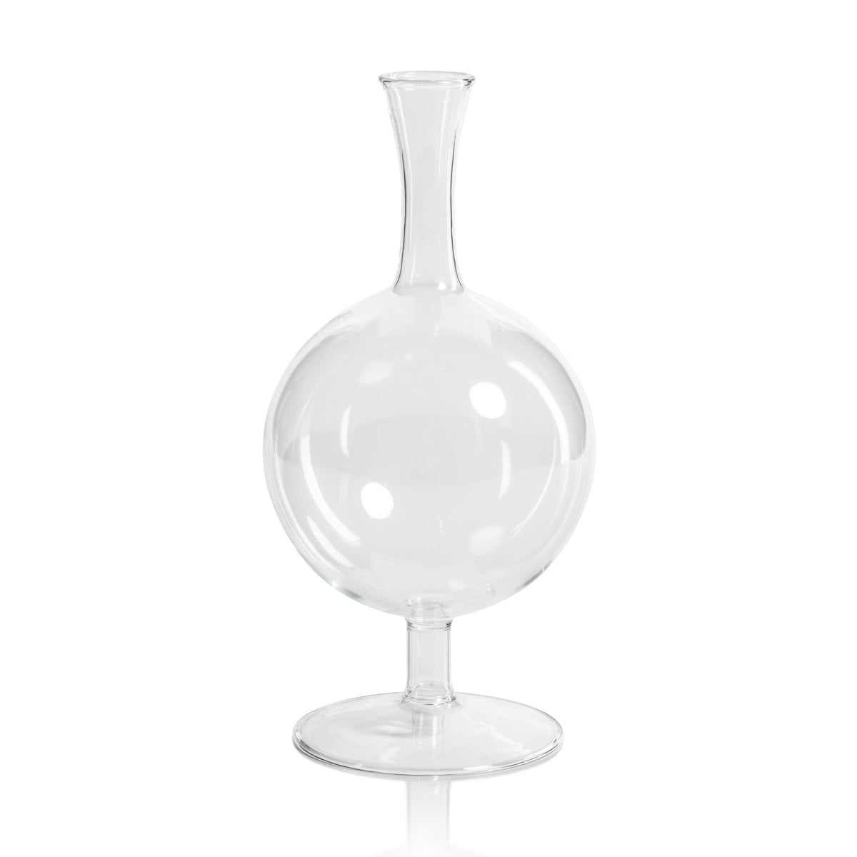 Zodax Lillee Glass Footed Vases, Round- 3" x 7.25", Set of 2