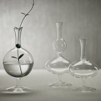 Zodax Lillee Glass Footed Vases, Oval- 3.5" x 8.75", Set of 2