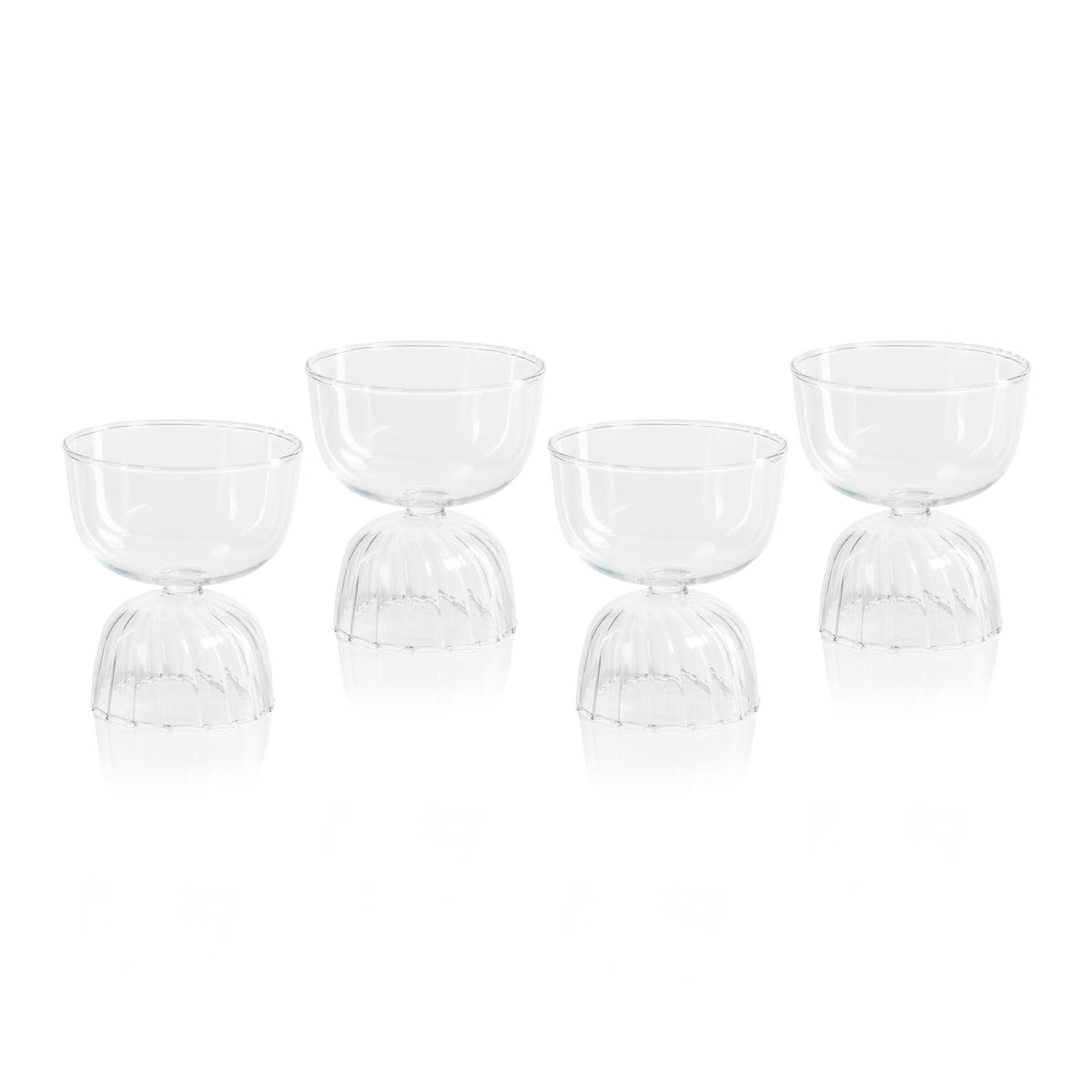 Zodax Leighton Glass Compote Bowls, Set of 4