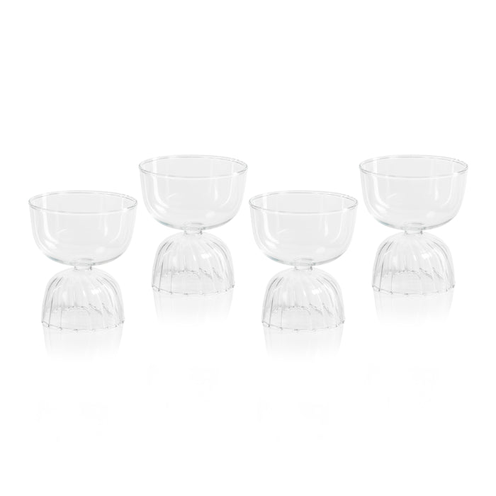 Zodax Leighton Glass Compote Bowls, Set of 4