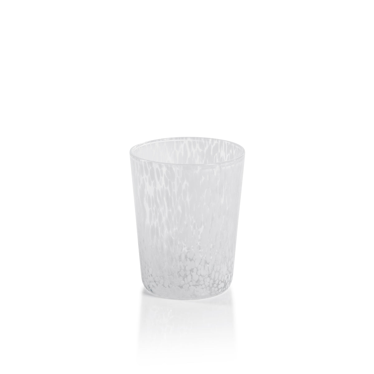 Zodax Willa Speckled Glass Tumblers, White, Set of 6