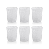 Zodax Willa Speckled Glass Tumblers, White, Set of 6
