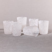 Zodax Willa Speckled Glass Tumblers, White, Set of 6
