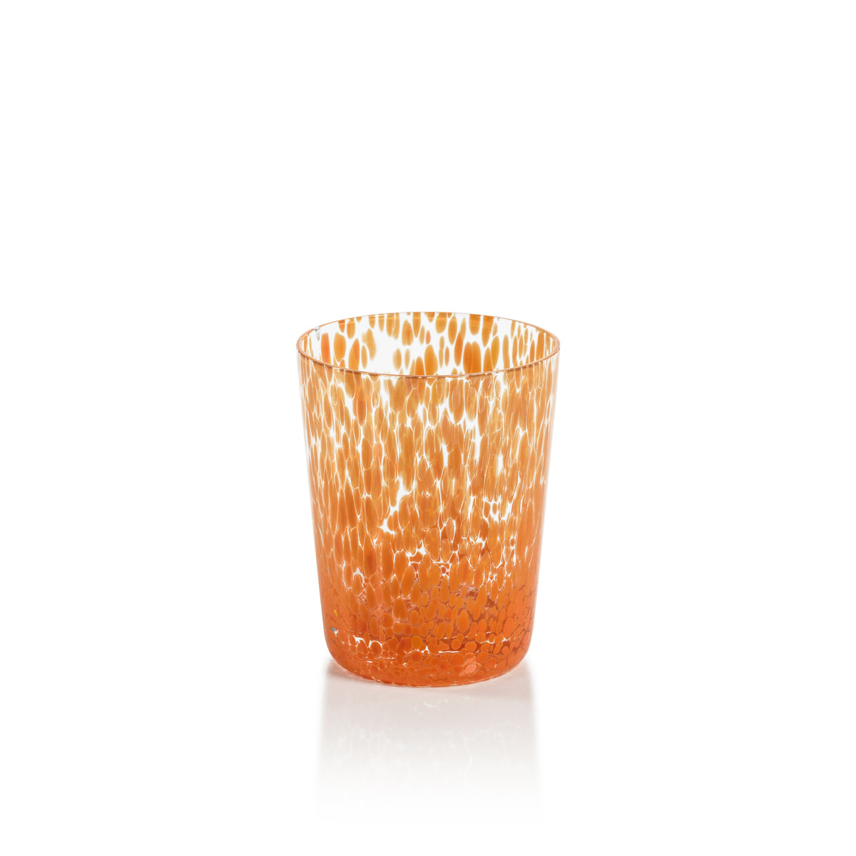 Zodax Willa Speckled Glass Tumblers, Orange, Set of 6