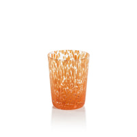 Zodax Willa Speckled Glass Tumblers, Orange, Set of 6