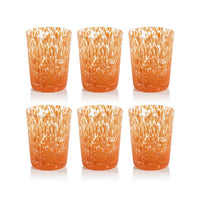 Zodax Willa Speckled Glass Tumblers, Orange, Set of 6