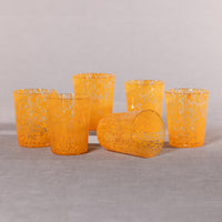 Zodax Willa Speckled Glass Tumblers, Orange, Set of 6
