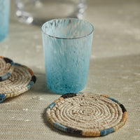 Zodax Willa Speckled Glass Tumblers, Aqua, Set of 6