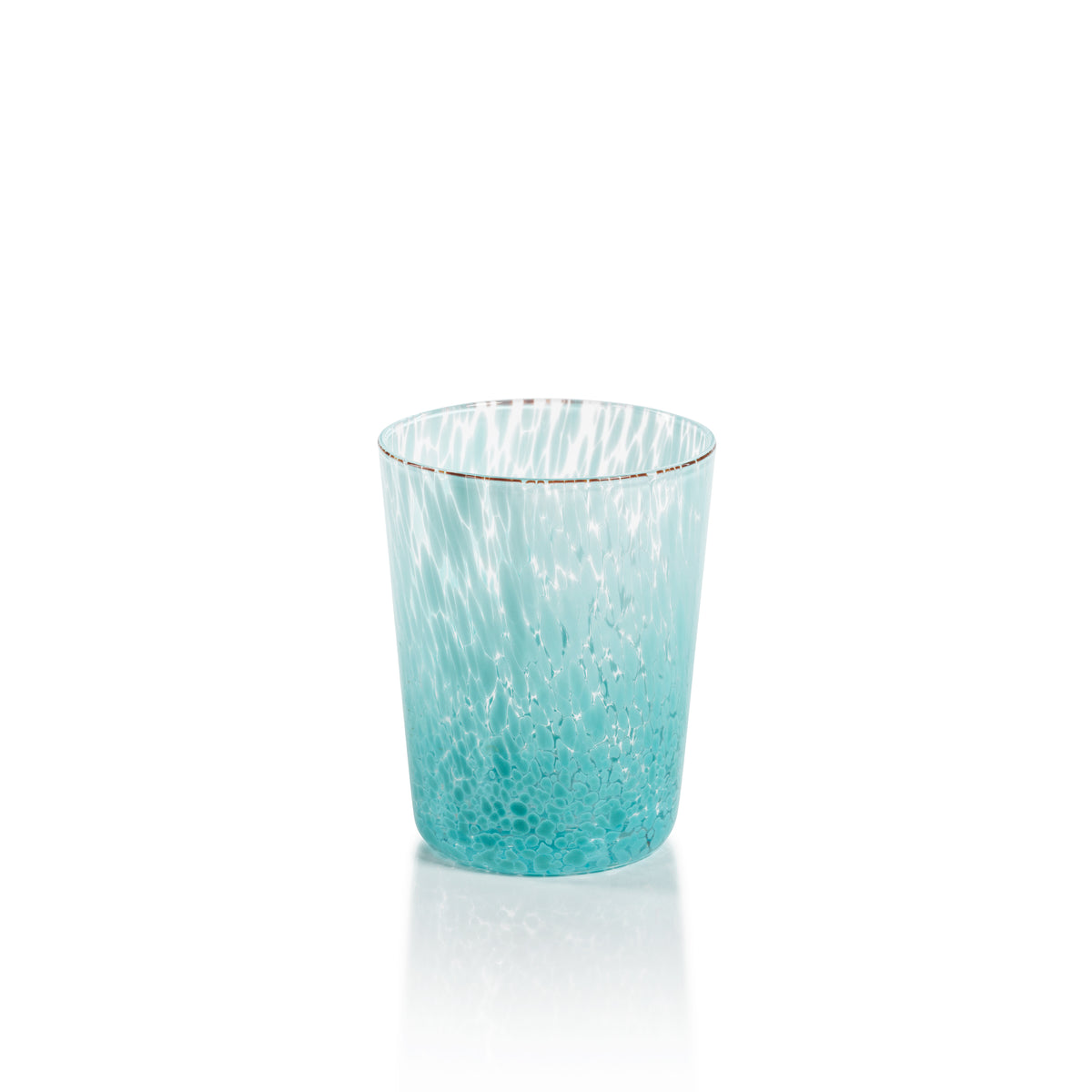 Zodax Willa Speckled Glass Tumblers, Aqua, Set of 6
