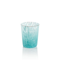 Zodax Willa Speckled Glass Tumblers, Aqua, Set of 6