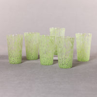 Zodax Willa Speckled Highball Glasses, Green, Set of 6
