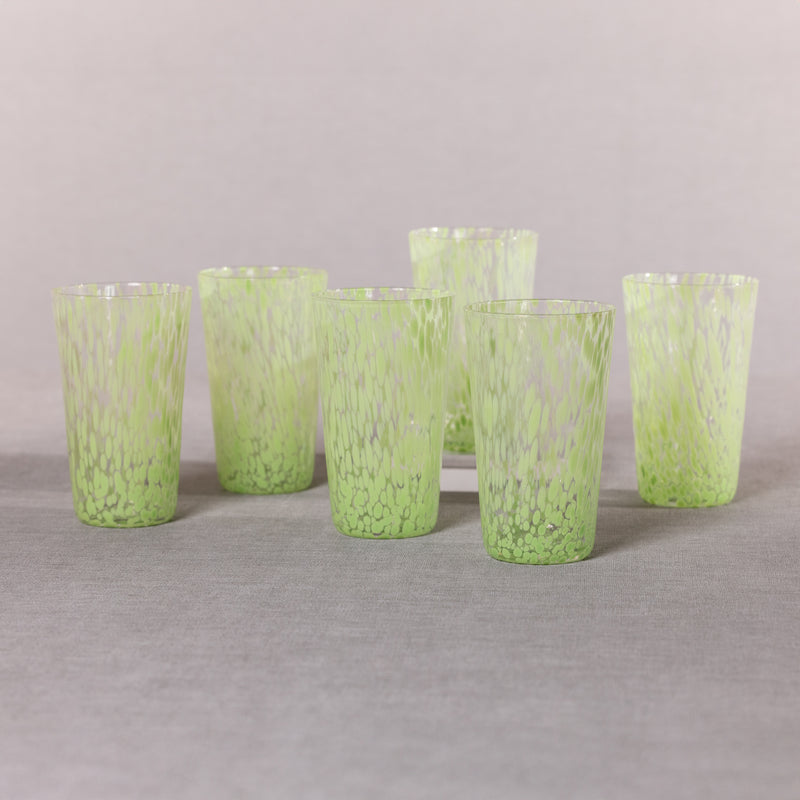 Zodax Willa Speckled Highball Glasses, Green, Set of 6