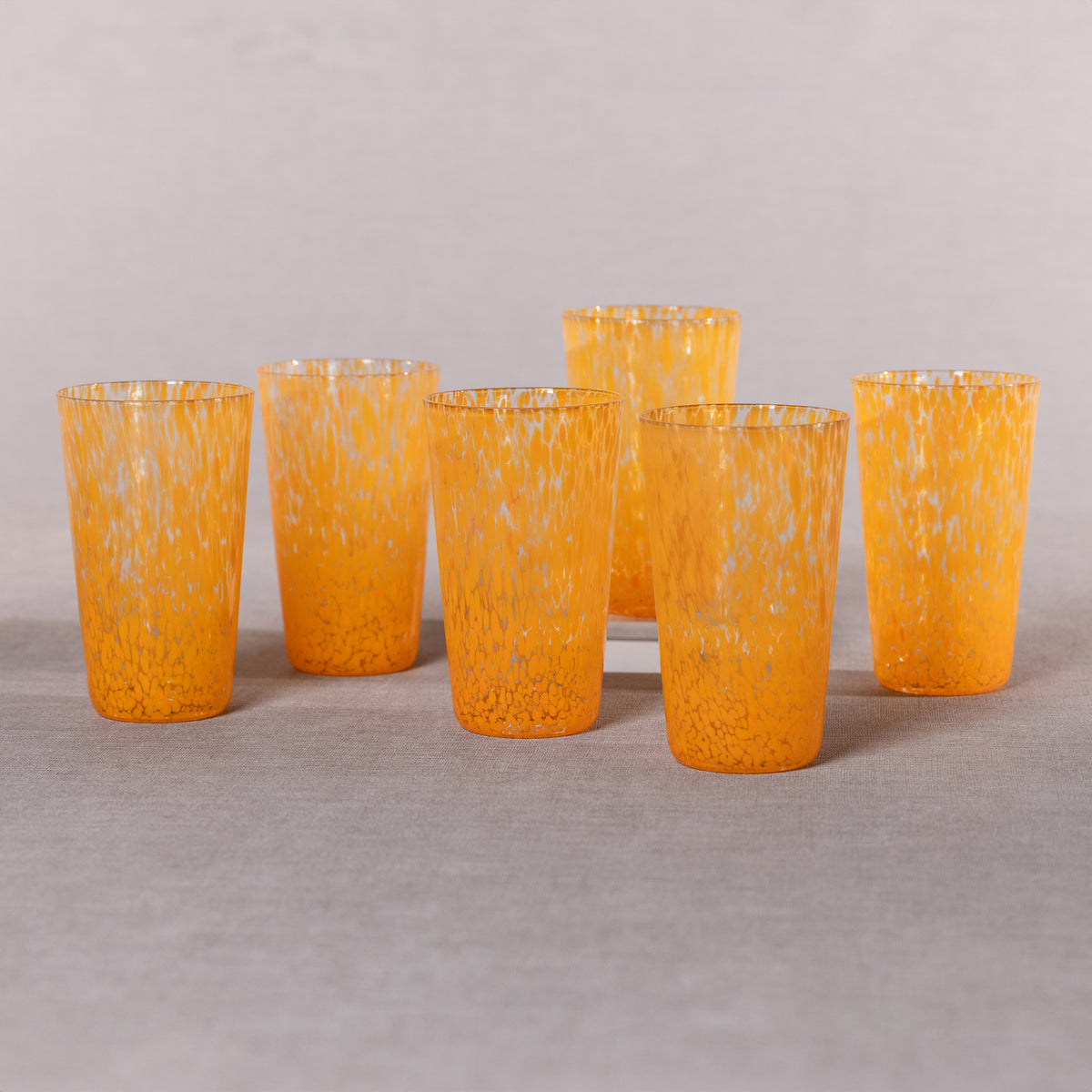 Zodax Willa Speckled Highball Glasses, Orange, Set of 6