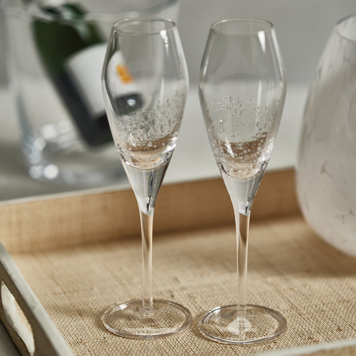 Zodax Chartrons Bubble Champagne Flutes, Set of 4