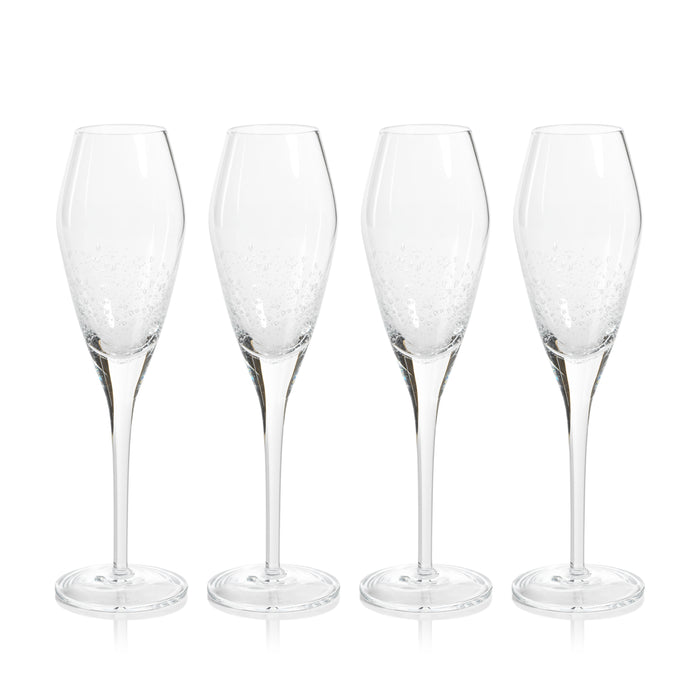 Zodax Chartrons Bubble Champagne Flutes, Set of 4