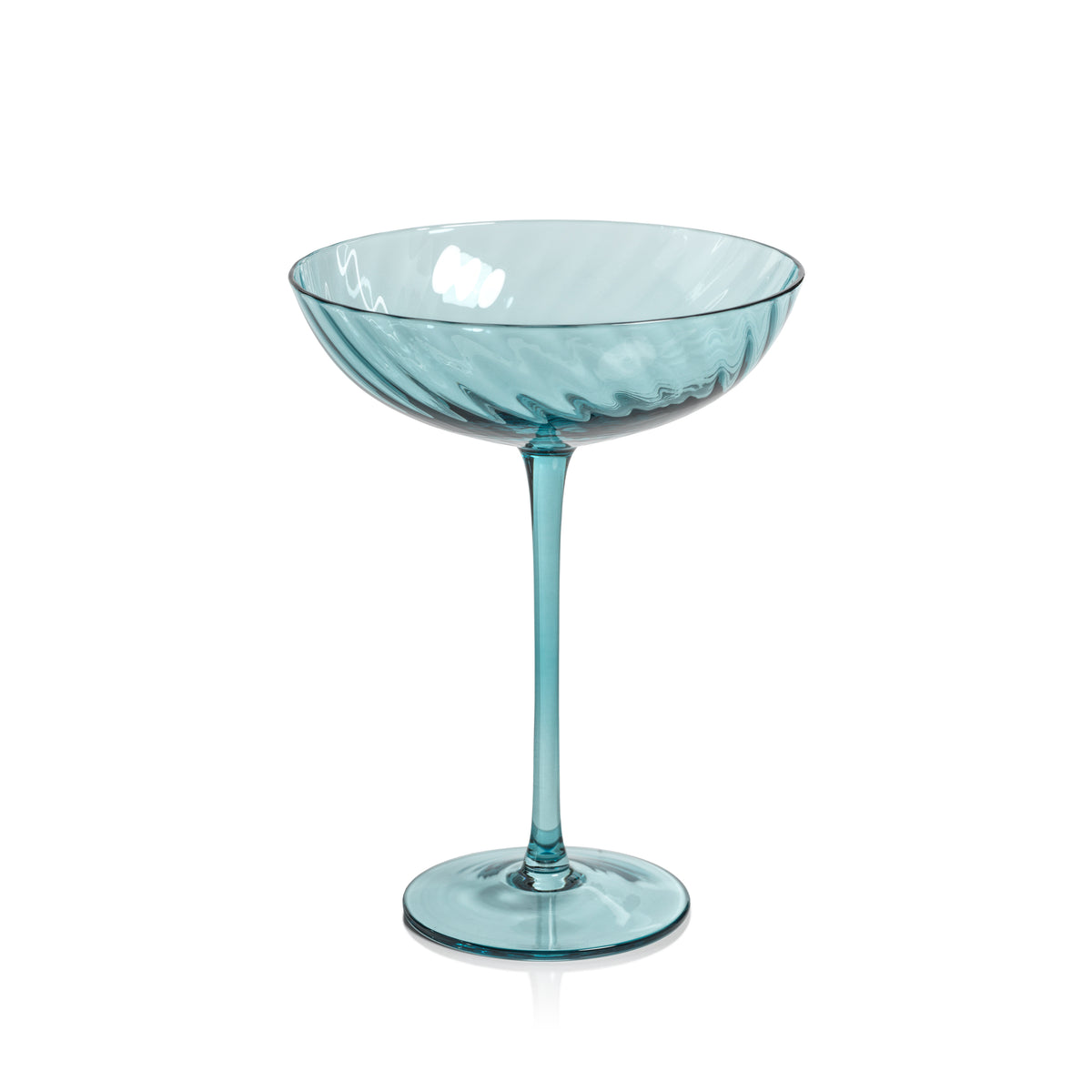 Zodax Sesto Optic Swirl Cocktail Glasses, Blue, Set of 4