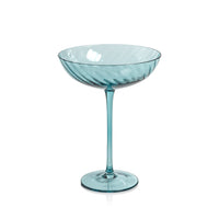 Zodax Sesto Optic Swirl Cocktail Glasses, Blue, Set of 4
